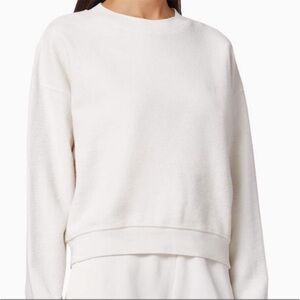 ANINE BING Women’s Reed Cotton Sweatshirt White Pullover Size Large